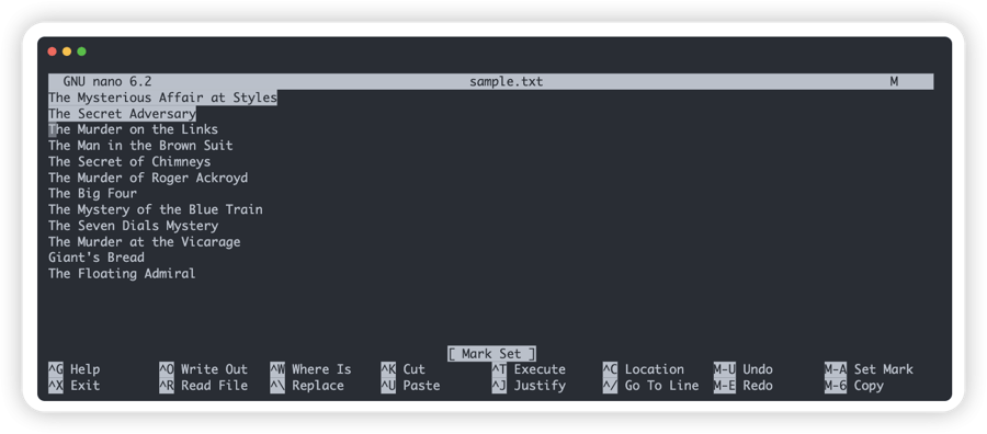 How to Delete Multiple Lines in Nano Editor?